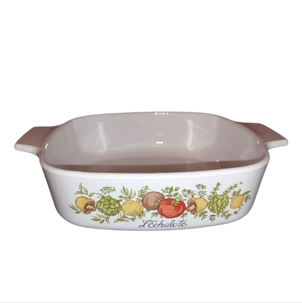 Rare Corning Ware L'Echalote Spice Of Life 1 quart baking dish Stamped 1180MA